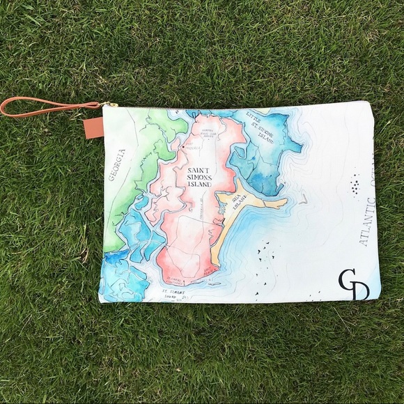 GD Map Pouch of Saint Simons Island 🌴